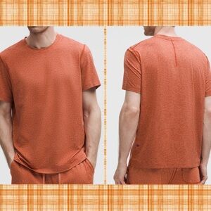 Lululemon Soft Jersey Tee Shirt Mens orange Heathered size Small NWT